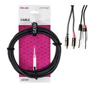GEWA Twinkabel Pro Line, 3m, black, REAN plug, 2x 6.3 mm mono jack - 2x cinch, 190799