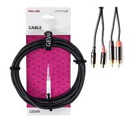 GEWA Twinkabel Pro Line, 6m, black, REAN male, 2x Cinch male - 2x Cinch female (extension), 190797