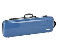 GEWA violin case AIR 2.1 - Made in Germany - blue high-gloss - thermoplastic shell - lightweight/shatterproof - combination lock - accessory pocket/music pocket - backpack straps - side handle