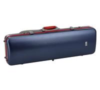 GEWA Fun Series Violin Case Polycarbonate 4/4 Blue/Red Interior Black 2 Removable Backpack Straps Accessory Bag Padded Floating Mount Additional Side Handle