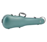 GEWA Violin Shaped Case Fun Series Polycarbonate 4/4-1/2 Size Green/Grey, Interior Black, 2 Removable Backpack Straps, Accessory Pocket, Padded Suspension, Additional Side Handle