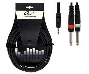 GEWA Y-cable Basic Line 3m, black, 1x 3.5 mm stereo jack - 2x 6.3 mm mono jack, 190125