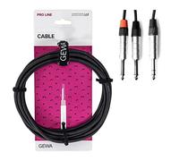 GEWA Y-cable Pro Line 1.5m, black, REAN plug, 6.3 mm stereo jack - 2x 6.3 mm mono jack, 190788