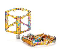 GEWAGE Bike Pedals With Reflective Strips, 3 Sealed Bearings Non-Slip CNC Aluminum Bicycle Platform 9/16" Pedals For Road Bike MTB E-Bike. (Gold Color)