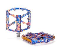 GEWAGE Bike Pedals With Reflective Strips, 3 Sealed Bearings Non-Slip CNC Aluminum Bicycle Platform 9/16" Pedals For Road Bike MTB E-Bike. (Blue Color)