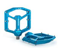 GEWAGE MTB Pedals Professional - CNC Aluminium, 3-Way Bearing System with Large Ball Bearing + Needle Bearing, 9/16 Inch Chromoly, Ultra Flat Monoblock Design, 14 Pins, Compact (Blue Sky)