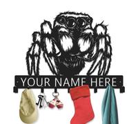 Gewasi Personalized Spider Monogram Metal Key Holder with Hooks, Spider Key Hooks, Custom Name, Functional Home Wall Organizer for Entryway, Living Room and Patio Kitchen (Style-3)