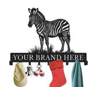 Gewasi Personalized Zebra Monogram Metal Key Holder with Hooks, Custom Name, Home Storage Hooks, Functional Wall Organizer for Entryway, Living Room and Kitchen (Style-1)