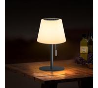 Gewiny Outdoor Solar Table Lamp for Outside Patio Solar Lamp Outdoor Lamp with Light Sensor,Dimmable Warm White+RGB LED Rechargeable Lamps Cordless for GardenTerrace.