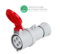 Gewiss 16A 3P+E 415V Plug IP44 380 - 415 V 50/60Hz Straight Socket Red