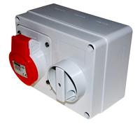 Gewiss 16Amp 415V 4 PIN Red IP44 Interlocked Switch Socket 3p+E - GW66008