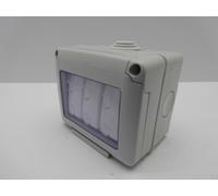 GEWISS 3 GANG 2 WAY IP55 MOISTUREPROOF WEATHERPROOF PLASTIC PVC SWITCH OUTDOOR