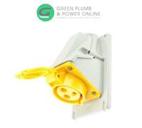 Gewiss 32amp 3 Pin Yellow 90 Degree Angled Surface-Mounting IP44 Wall Mounted