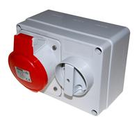 Gewiss 32Amp 415V 5 PIN Red IP44 Interlocked Switch Socket 3p+N+E - GW66020