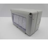 GEWISS 4 GANG 2 WAY IP55 MOISTUREPROOF WEATHERPROOF PLASTIC PVC SWITCH OUTDOOR