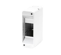 Gewiss GW40022 Terminal Block 2 Module Enclosure with Clear Door Surface Mounted Box IP40 - Grey