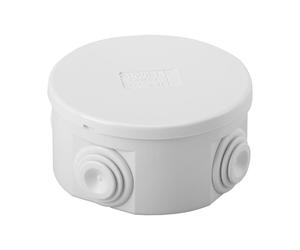 Gewiss GW44002 Junction Box With Plain Press-On Lid - IP44 - Internal Dimensions Ø 80X40 - Walls With Cable Glands - Grey Ral 7035