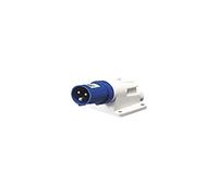 Gewiss GW60415 Low Voltage Screw Wiring 90 Degree Angled Surface Mounting Inlet, IP44, 2P+E Pole, 200V-250V, 32 A, 50 Hz/60 Hz, Blue