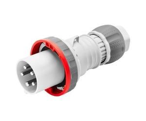 Gewiss GW61053H Straight Plug HP - IP66/IP67/IP68/IP69 - 3P+N+E 63A 346-415V 50/60Hz - Red - 6H - Mantle Terminal