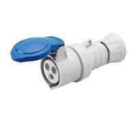 Gewiss GW62015H Low Voltage Screw Wiring Straight Connector, High Performance, IP44/IP54, 6 Reference, 2P+E Pole, 200V-250V, 32 A, 50 Hz/60 Hz, Blue