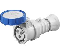 Gewiss GW62026H Straight Connector HP - IP66/IP67/IP68/IP69 - 2P+E 16A 200-250V 50/60Hz - Blue - 6H - Screw Wiring