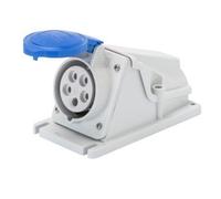 Gewiss GW62488 90° Angled Surface-Mounting Socket-Outlet - IP44 - 2P+E 32A 200-250V 50/60Hz - Blue - 6H - Screw Wiring
