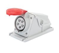 Gewiss GW62493 90° Angled Surface-Mounting Socket-Outlet - IP44 - 3P+N+E 32A 380-415V 50/60Hz - Red - 6H - Screw Wiring