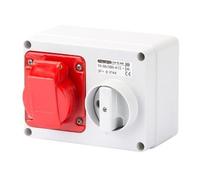 Gewiss GW66008 Fixed Interlocked Horizontal Socket-Outlet - With Bottom - Without Fuse-Holder Base - 3P+E 16A 380-415V - 50/60Hz 6H - IP44