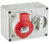 Gewiss Gw66019 Interlocked Socket Outlet - Ip44, 32A, 380V-415V For Industrial Use