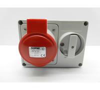 GEWISS GW66020 32 AMP 415 VOLT 5 PIN RED IP44 INTERLOCKED SWITCHED SOCKET