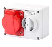 Gewiss 32Amp 415V 5 PIN Red IP44 Interlocked Switch Socket 3p+N+E - GW66020