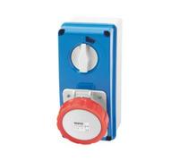 Gewiss GW66209N Vertical Fixed Interlocked Socket Outlet - With Bottom - Without Fuse-Holder Base - 3P+N+E 16A 346-415V - 50/60Hz 6H - IP67