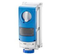 Gewiss GW66977 Vertical Fixed Interlocked Socket Outlet - With Bottom -For Mounting Modular Devices - For Heavy-Duty Use - 2P+E 16A 200-250V-50/60Hz 6H-IP66