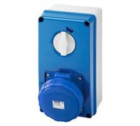 Gewiss GW67259N Vertical Fixed Interlocked Socket Outlet - With Bottom - Without Fuse-Holder Base - 2P+E 63A 200-250V - 50/60Hz 6H - IP67