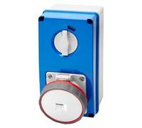 Gewiss GW67264N Vertical Fixed Interlocked Socket Outlet - With Bottom - Without Fuse-Holder Base - 3P+N+E 63A 346-415V - 50/60Hz 6H - IP67