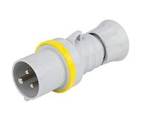 Gewiss GW60012H Straight Plug HP - IP44/IP54 - 2P+E 32A 100-130V 50/60Hz - Yellow - 4H - Screw Wiring