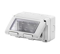 Gewiss Waterproof Surface Box Series 27 for System mechanisms, IP55-4 Modules, Grey RAL 7035, GW27044DY