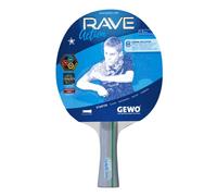 GEWO Rave Action Table Tennis Bat, Controlled Beginner Table Tennis Bat, Complete Bat with Raver Cover, High Control and Speed, Concave, 1.5 mm Thick Sponge