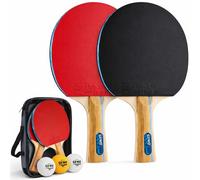 GEWO Rave Speed Table Tennis Bat Set - Controlled Beginner Table Tennis Bat with 3 Balls - Complete Bat with ITTF Coating, High Control and Speed, Concave, 2 mm Thick Sponge