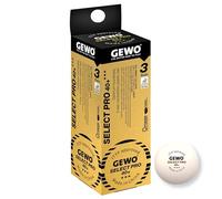 GEWO Select PRO Table Tennis Balls - 3 Star Table Tennis Ball Made of Plastic 40+ with Stitching - ITTF Certified Competition Balls - 3 Professional Table Tennis Balls, White, 40+ mm,