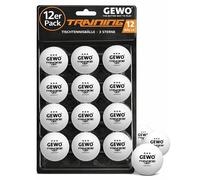 GEWO Training Ball, 40+, Pack of 12, Unisex - Adults, Table tennis ball., 85931200, White, 40 mm