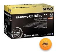 GEWO Training Club Table Tennis Balls - 2 Stars Table Tennis Ball 40+ Made of ABS Plastic with Seam - High-Quality Training Balls with Precise Flight Behavior - Diameter 40 + mm, Pack of 72, Orange