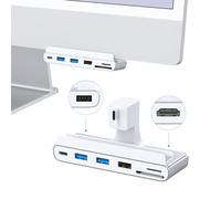 GEWOKLIY 8-in-1 iMac USB Adapter with HDMI 4K@60hz, USB 3.0 5Gbps, SD/TF Card Reader,USB C Dock for iMac 24 inch M1/M3/M4