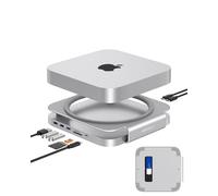 GEWOKLIY Mac Mini Dock and Holder with SSD Enclosure for NVME/SATA M.2, 10Gbps USB A/C Port, TF/SD Card Reader, Mac Mini Stand for Mac Mini M1/M2 and Mac Studio | Accessories