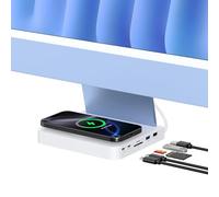 Gewokliy USB C Hub for iMac 24-inch 2021/2023/2024, 10Gbps USB-C*2 & USB-A, SD/TF Reader, 15W Wireless Charge, Accessory Adaptor for iMac M1 M2 M4