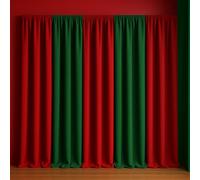 GEWONELIFE Christmas Backdrop Curtain - 10×10ft Red & Green Holiday Party Background Decor for Xmas Tree Photos, Home Festive Wall, Mall Santa Booth, Reusable Winter Celebration Decoration for Family