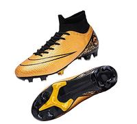 GEXECEUSS Football Boots for Men for Competition, Comfortable Lawn Shoes for Teenagers, Lightweight Football Boots for Training, 101 1cd Gold, 7.5 UK