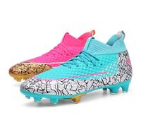 GEXECEUSS Football Boots for Men for Competition, Comfortable Lawn Shoes for Teenagers, Lightweight Football Boots for Training, 101 1cd white, 9.5 UK
