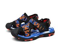 GEXECEUSS Kids Sports Sandals Outdoor Athletic Casual Walking Sandals Boys Girls Beach Sandals Summer Water Shoes for Little Kids/Big Kids, 017black, 2 US Big Kid