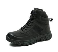GEXECEUSS Military Boots Men Side Zipper Lightweight Outdoor Rubber Outsole Hiking Motorcycle Combat Boots Desert Boots, A02green, 8 UK